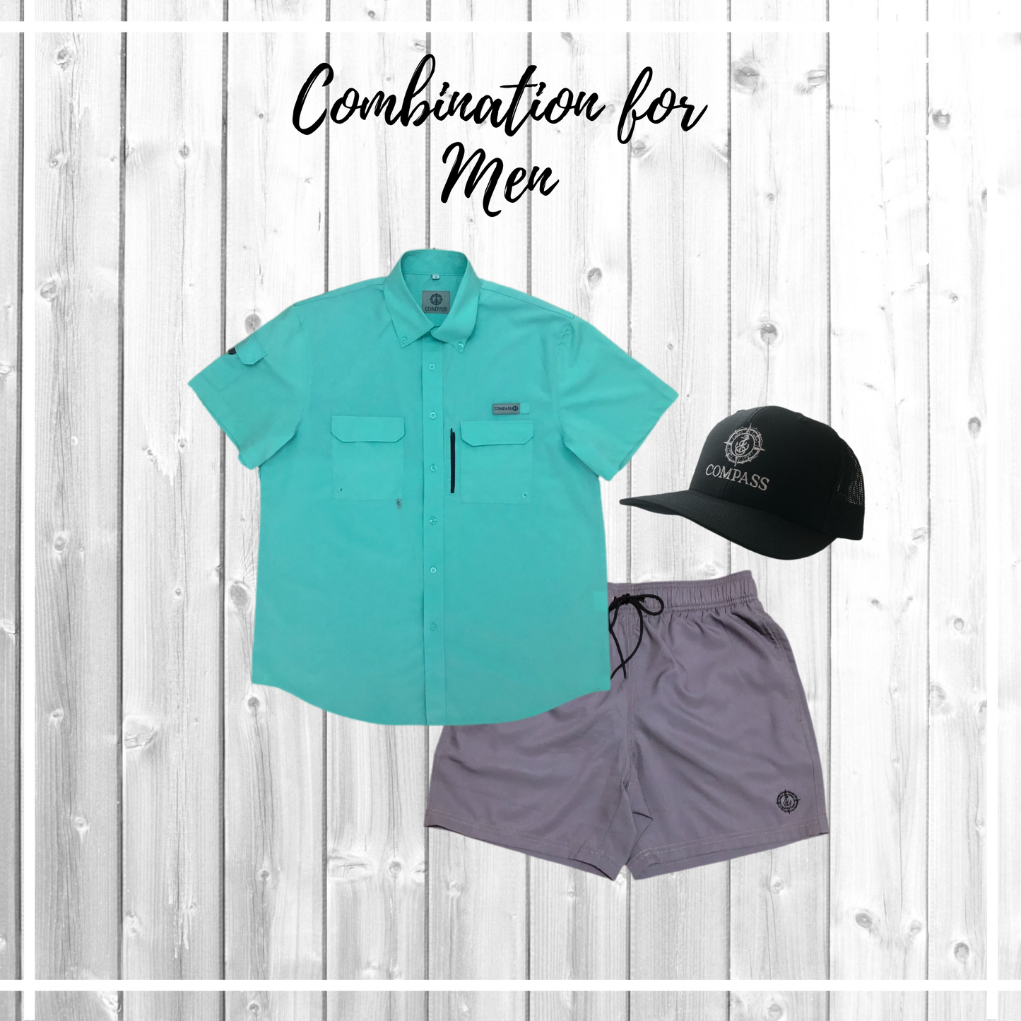 Turquoise- Men's Short Sleeve Shirt