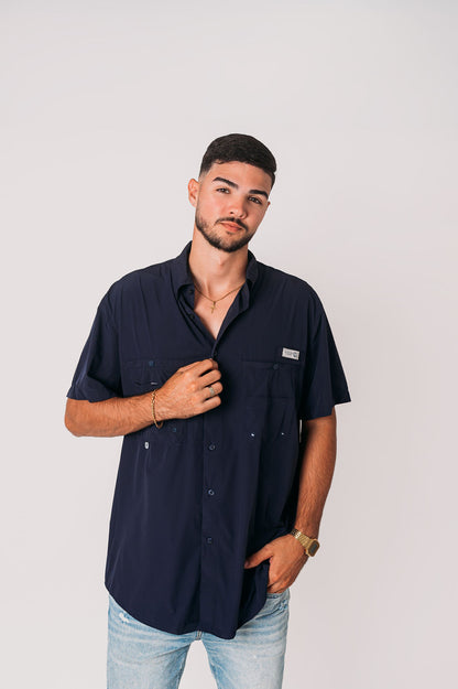 AC Men's Short Sleeve Shirt-Blue