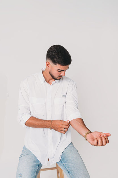 AC Men's Long Sleeve Shirt-White