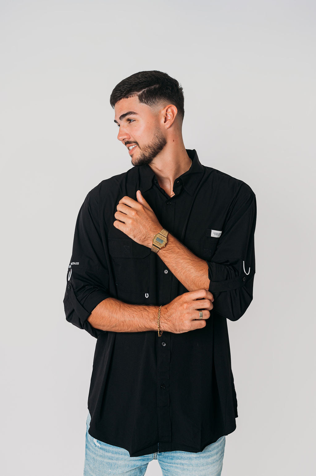 AC Men's Long Sleeve Shirt-Black