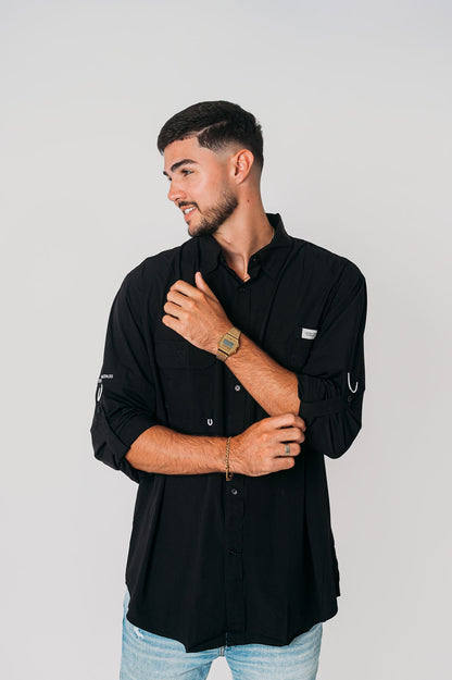 AC Men's Long Sleeve Shirt-Black