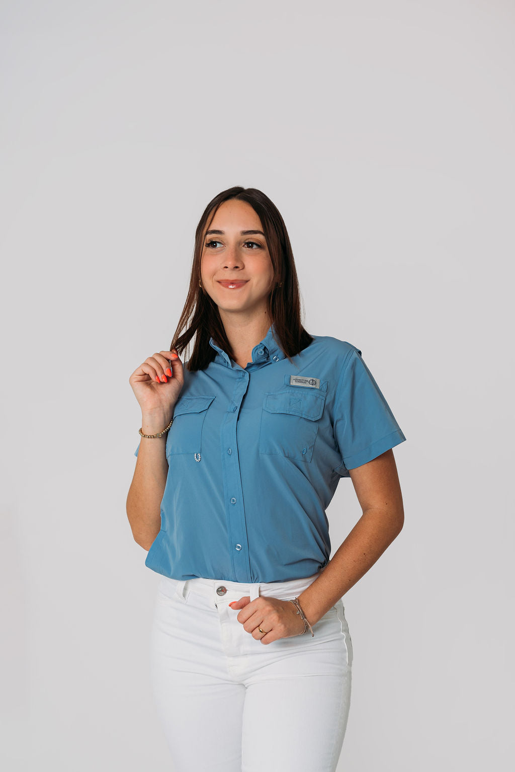 AC Women's Short Sleeve Shirt-Blue