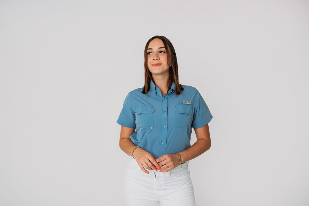 AC Women's Short Sleeve Shirt-Blue