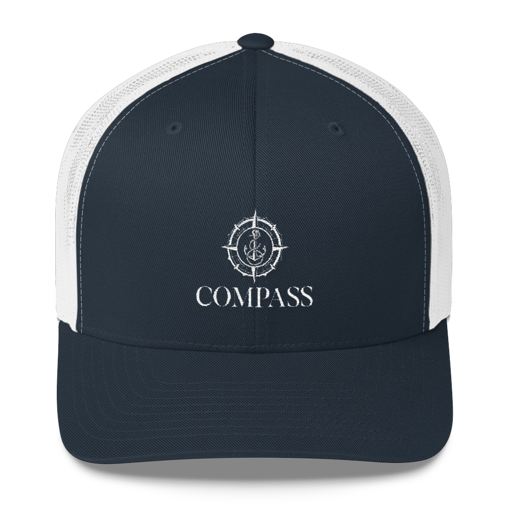 White and Blue Trucker Cap