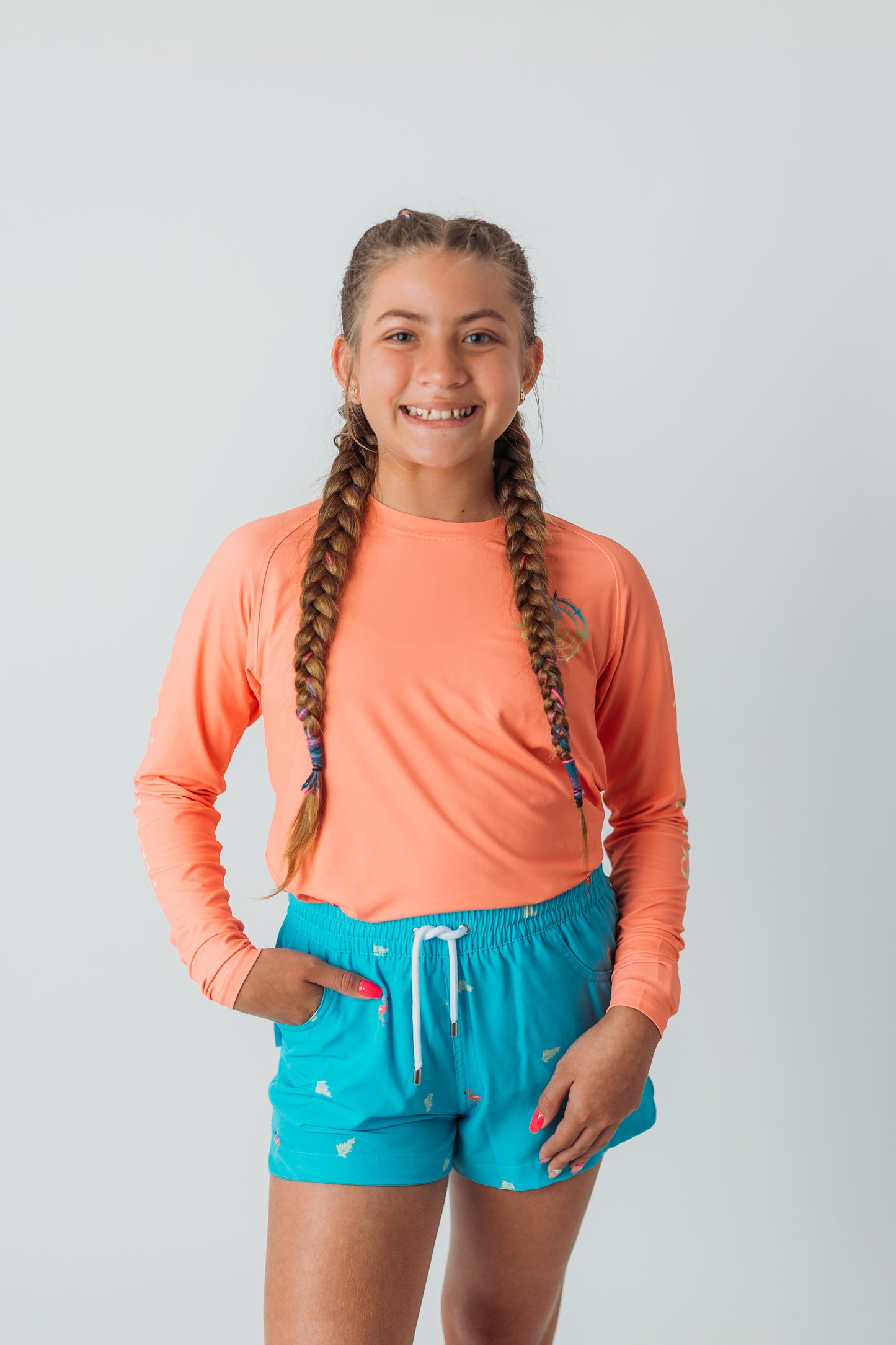 Long Sleeve Rashguard-Coral