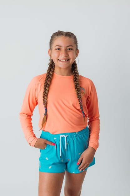 Long Sleeve Rashguard-Coral