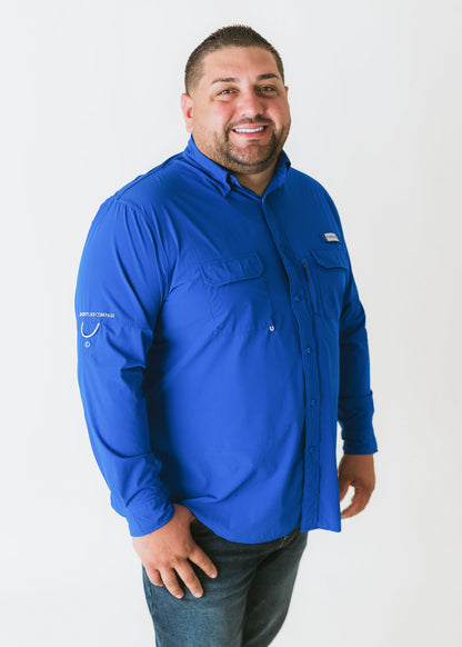 Men's Long Sleeve Shirt-Blue
