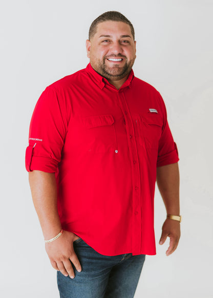 Men's Long Sleeve Shirt-Red