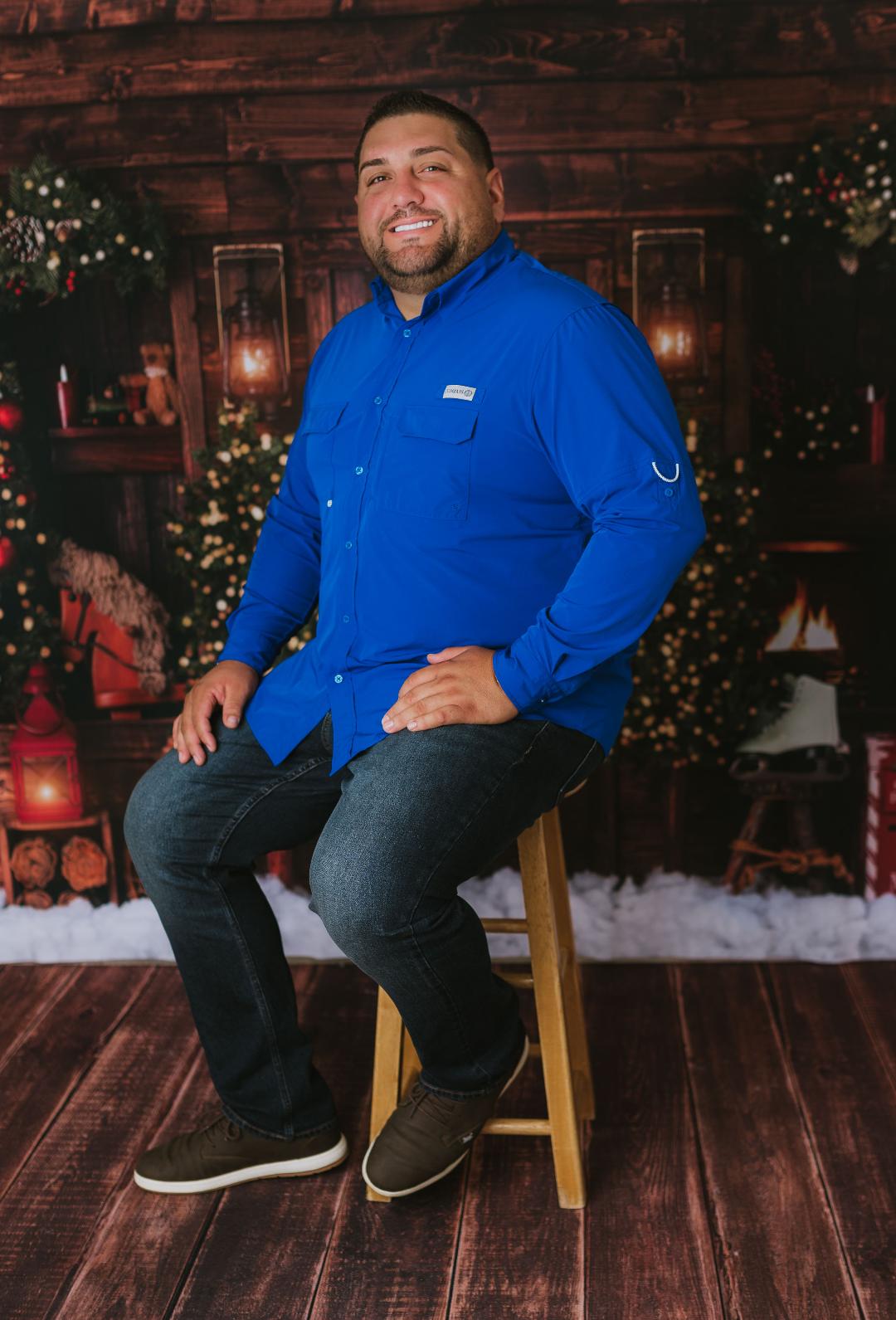 Men's Long Sleeve Shirt-Blue