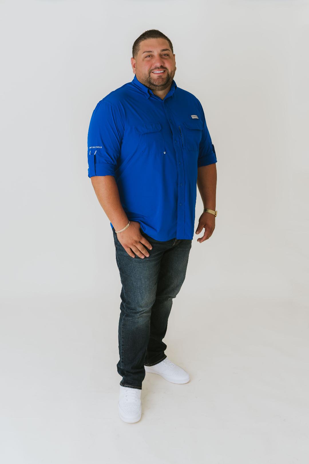 Men's Long Sleeve Shirt-Blue